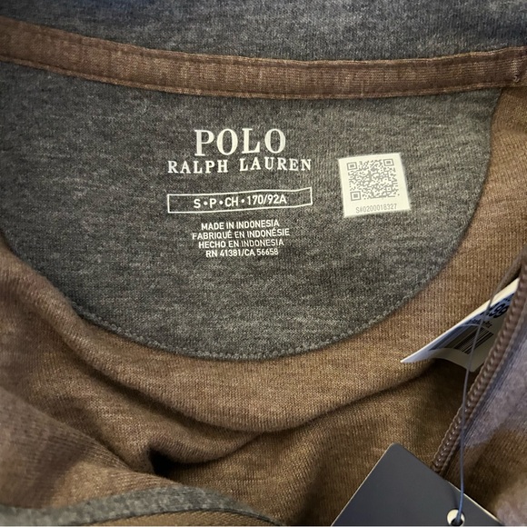 Polo Ralph Lauren Quarter Zip Sweater Brown Men's Small NWT - Picture 4 of 5